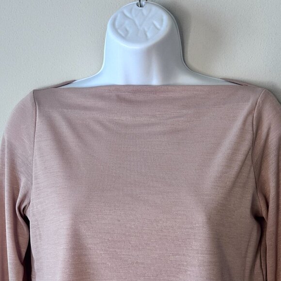 Zara Asymmetrical Long Sleeve Top Dusty Pink/Beige - Size Small - Picture 3 of 10